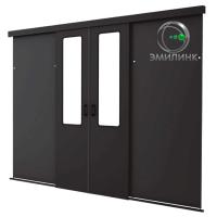 Дверь автоматическая двухстворчатая в комплекте с рамой 1200x2275 мм
