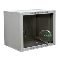 19 настенный шкаф СТАНДАРТ со стеклянной дверью 6U 600x350x370 мм - боковые стенки несъемные