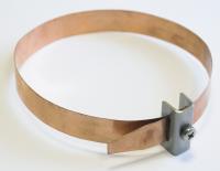 Зажим GALMAR на водосточную трубу для токоотвода (лента из меди + зажим из нержавеющей стали)